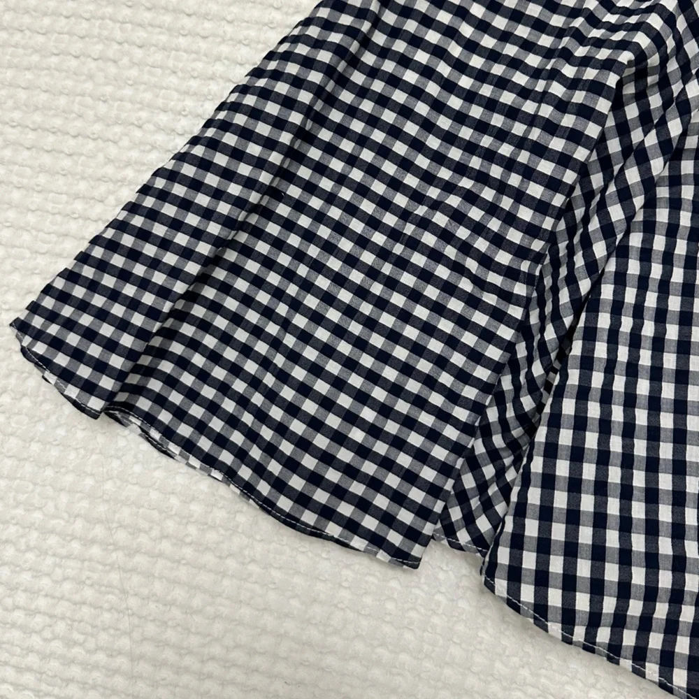 J. Crew Gingham Ruffle Hem Midi Dress Removable Belt - Picture 8 of 11